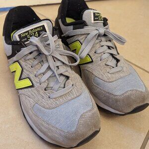 New Balance 574 Grey Sweatshirt Black Neon WL574WTA Unisex